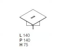 ELITE - Square meeting table with cable management by Las Mobili - view 3